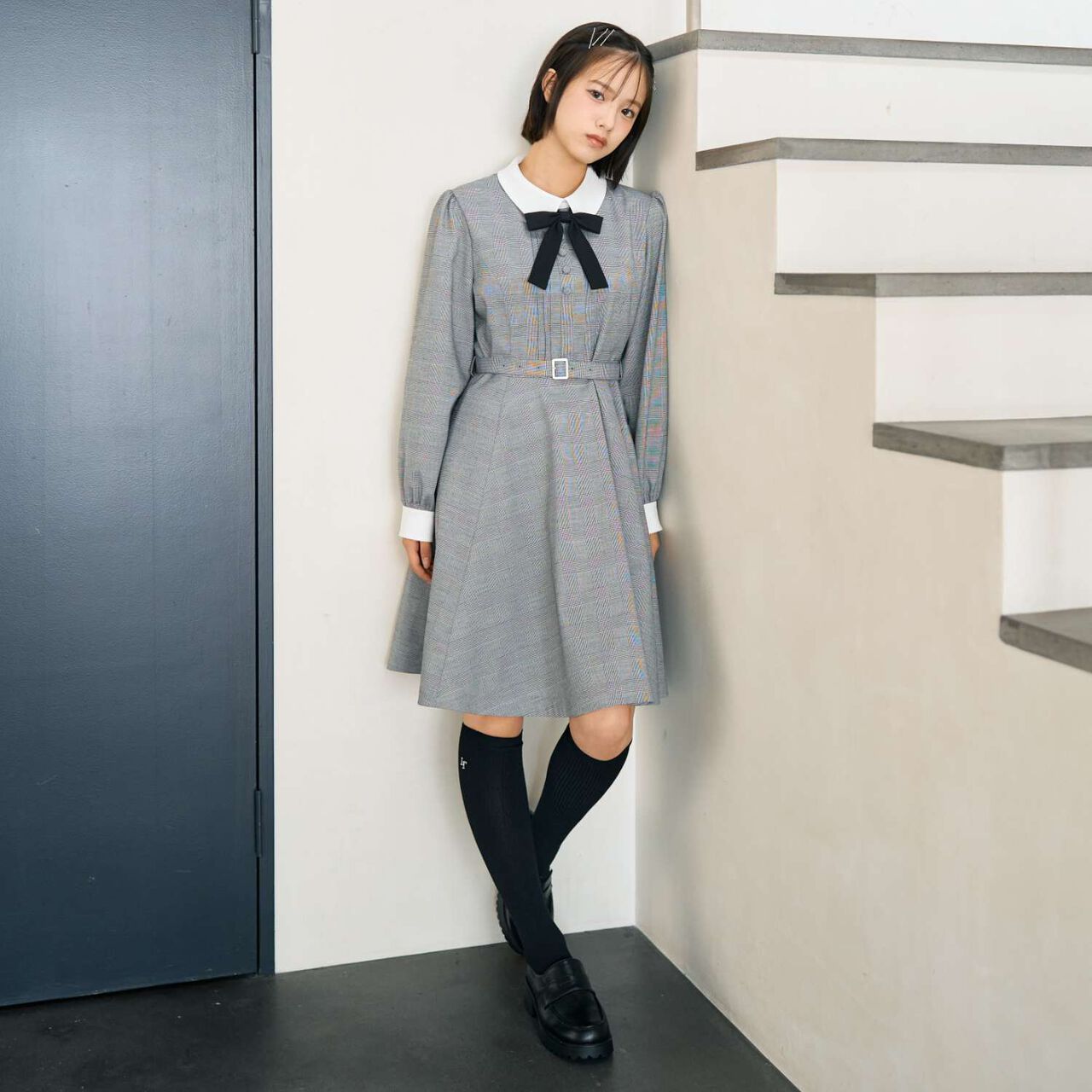 [Graduation Attire] One-Piece Dress with Belt,Multi color, large image number 1