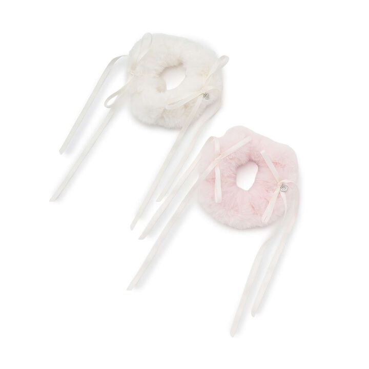 Faux Fur Scrunchie,Pink, medium image number 2