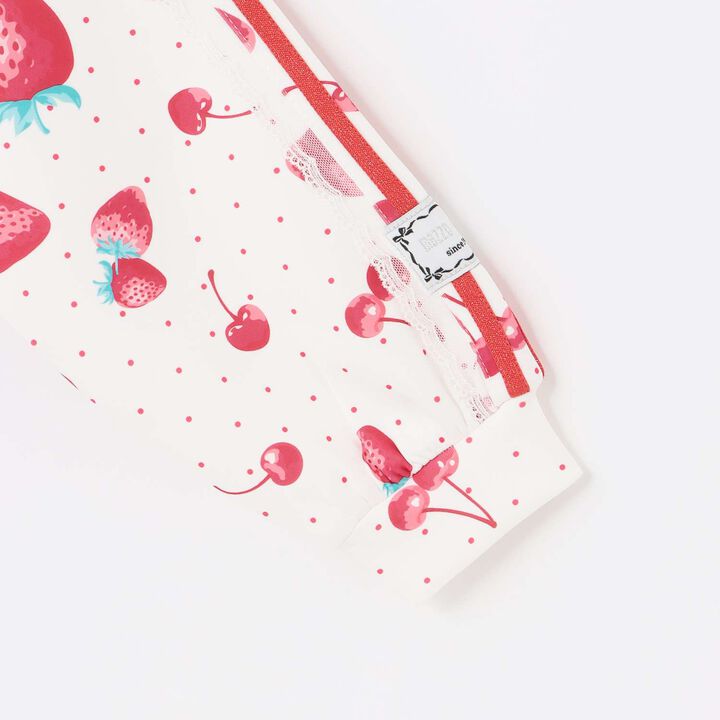 Strawberry Cherry Pattern Lace Sleeve Jersey,Black, medium image number 4