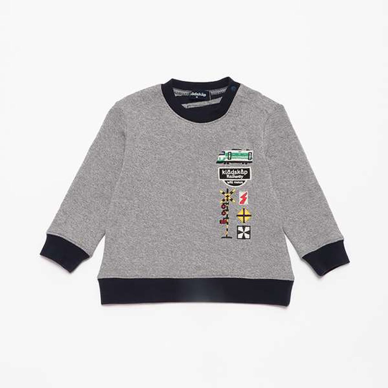 Train and Level Crossing Long-Sleeve T-Shirt,Gray, large image number 0