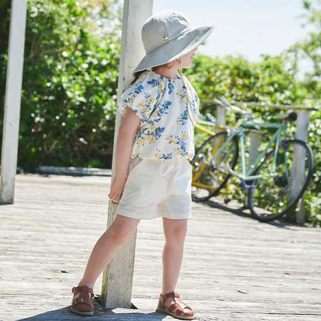 Cat Embroidered Shorts (Kids),Ivory, large image number 0