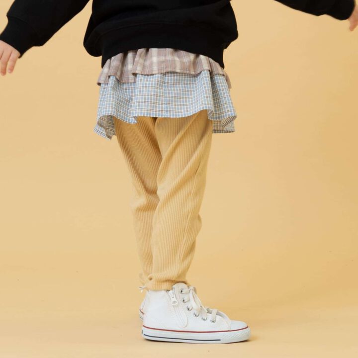 [365D] Anti-Stain Ribbed Leggings,Blue, medium image number 1