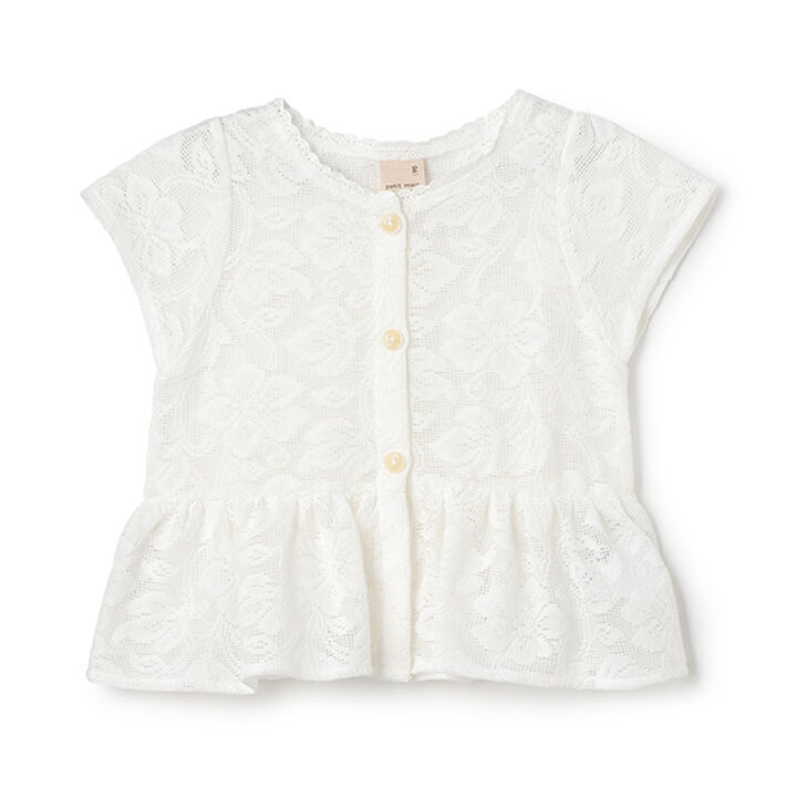 [Link] Lace Cardigan (Kids Size),Light beige, medium image number 4