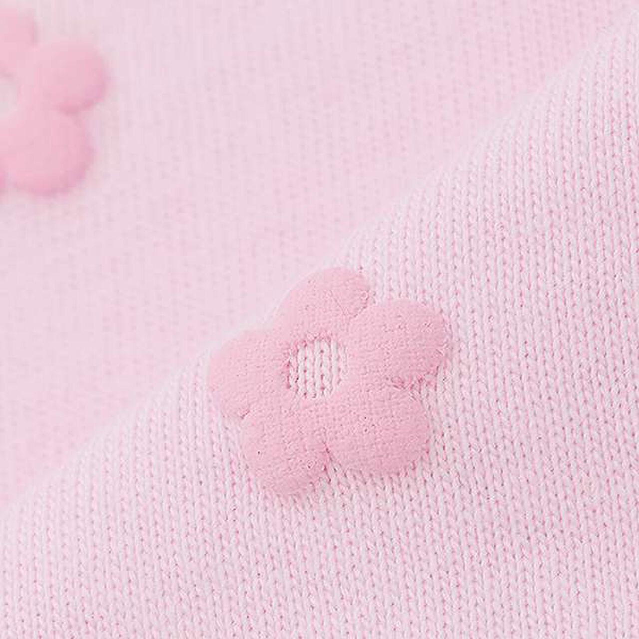 Floral Pattern Short Sleeve T-Shirt with Rabbit Mascot,Off white, large image number 7