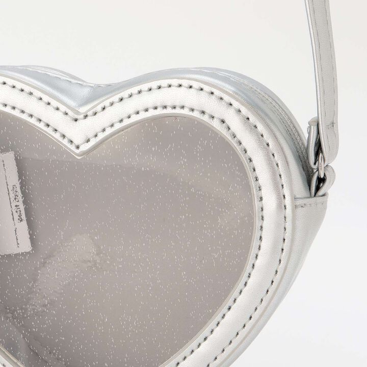 Heart Small Shoulder Bag,Black, medium image number 6