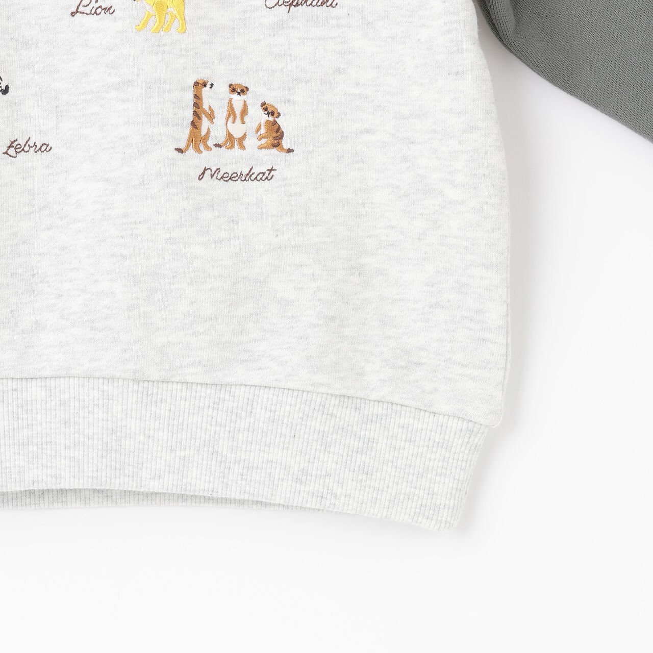 Animal Embroidery Sweatshirt,Cream, large image number 12