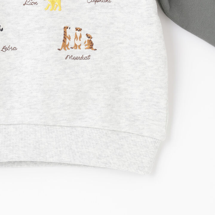 Animal Embroidery Sweatshirt,Cream, medium image number 12