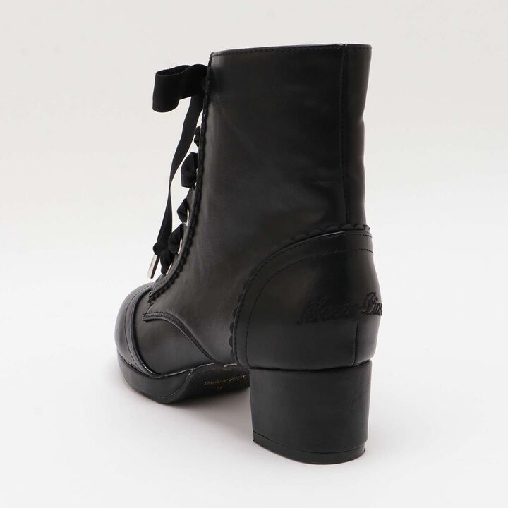 Satin Ribbon Scallop Short Boots,Light beige, medium image number 5