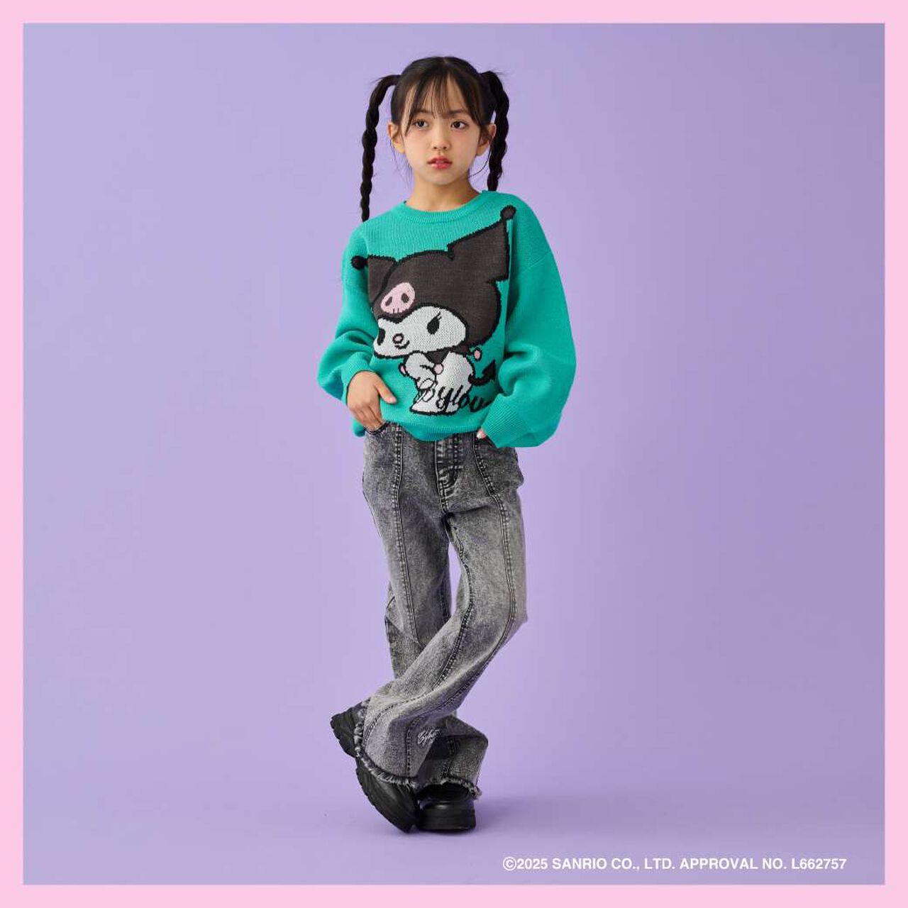 Kuromi Jacquard Knit Pullover,Lavender, large image number 9