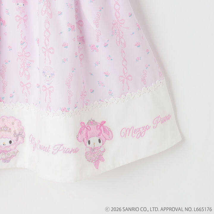 My Melody / My Sweet Piano Ballerina Print One-Piece Dress,Light pink, medium image number 9
