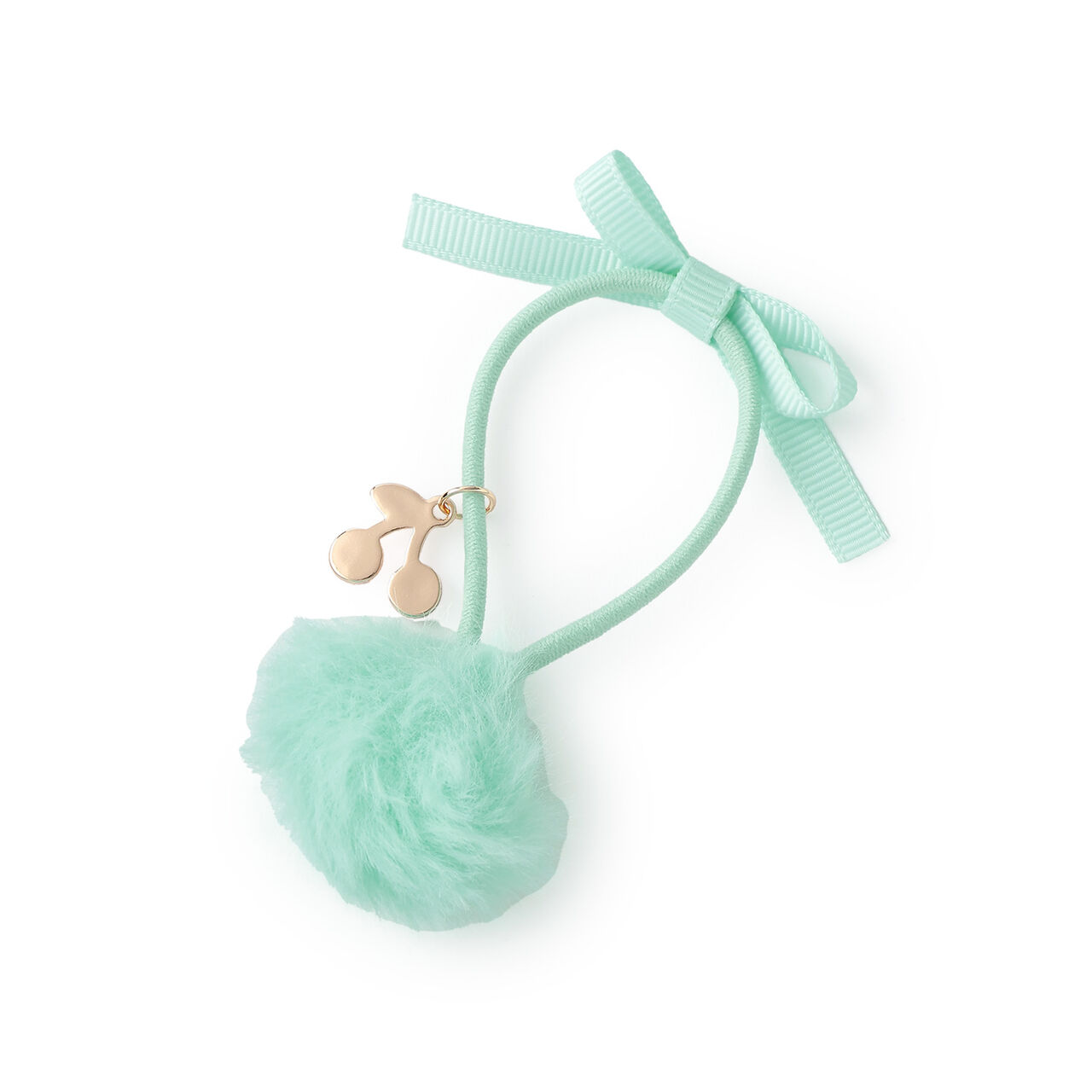 Bun Top & Ribbon Motif Hair Ponytail Holder,Pink, large image number 1