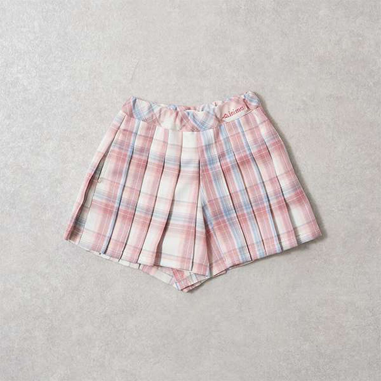 Check Pleated Culotte Pants,Pink, large image number 0