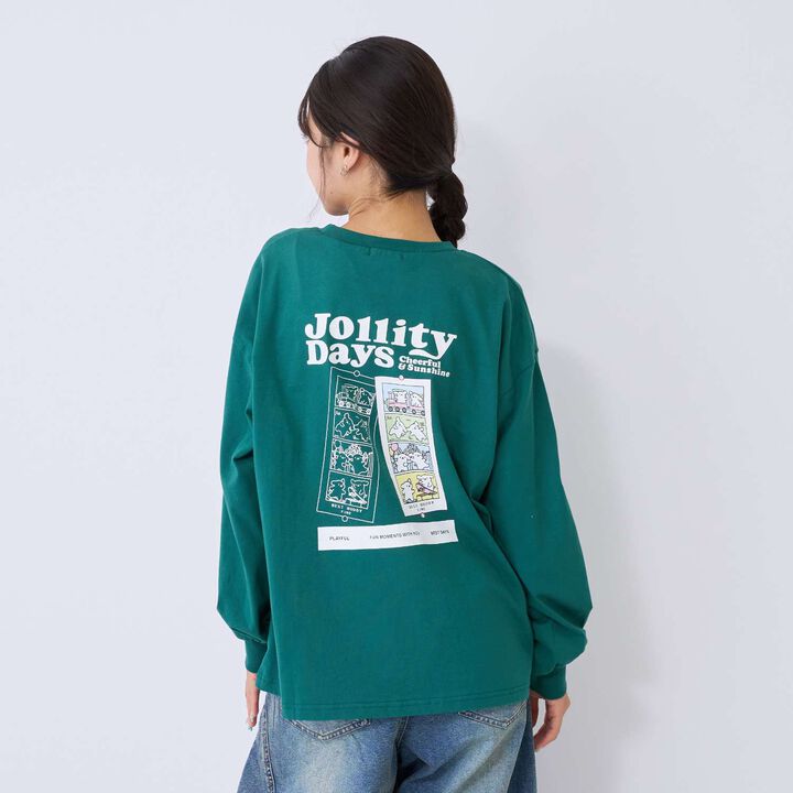 [100% Cotton] Animal Motif Long-Sleeve T-Shirt,Off white, medium image number 14