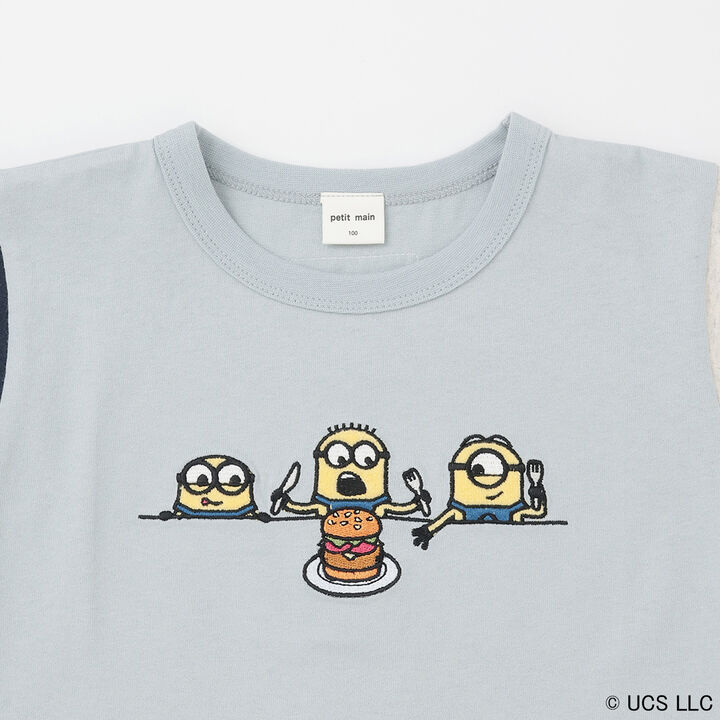 [Minion] Short Sleeve T-Shirt with Woven Fabric Panels,Navy, medium image number 10
