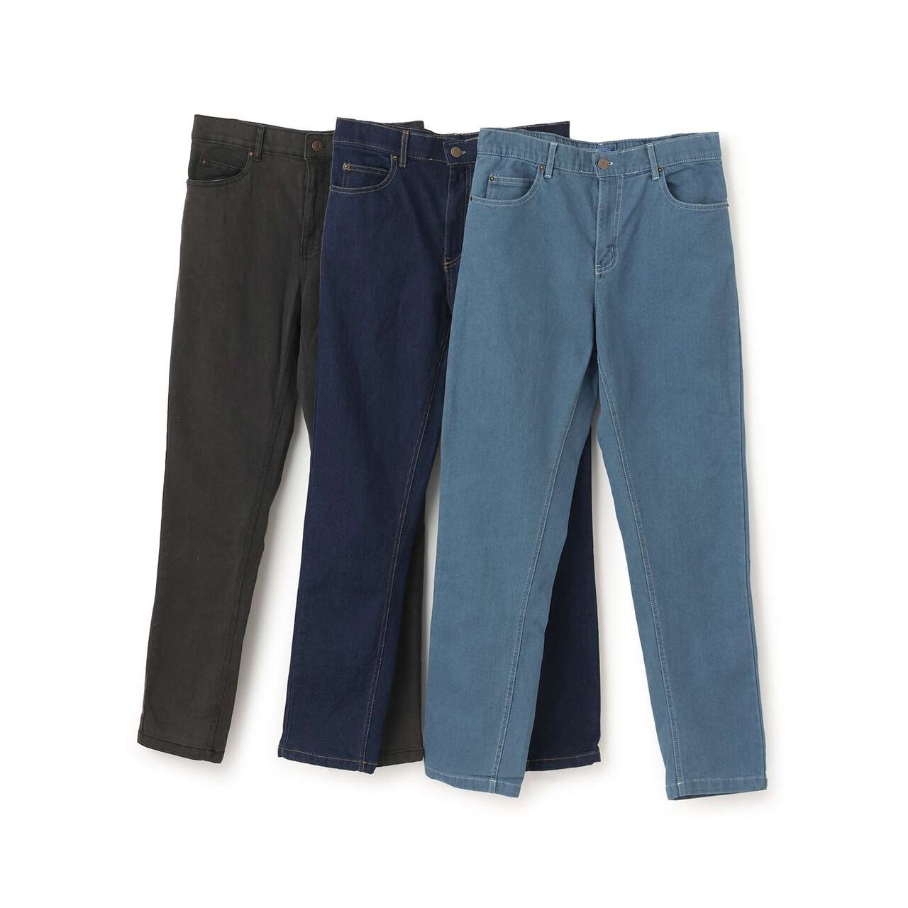 Wool Lined Stretch Denim Slim Pants,Light blue, large image number 8