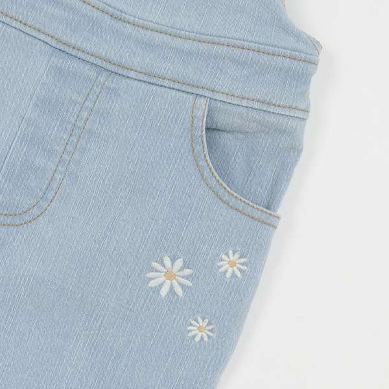 [Link] Flower Embroidery Overalls (Kids),Ivory, large image number 15