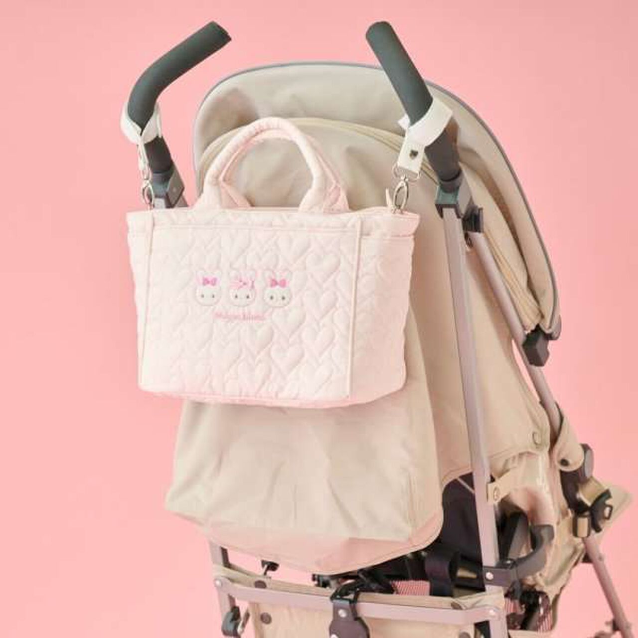 [Mezzo Piano Mama] Rabbit Appliqu&eacute; 2 Way Tote Bag,Light pink, large image number 12