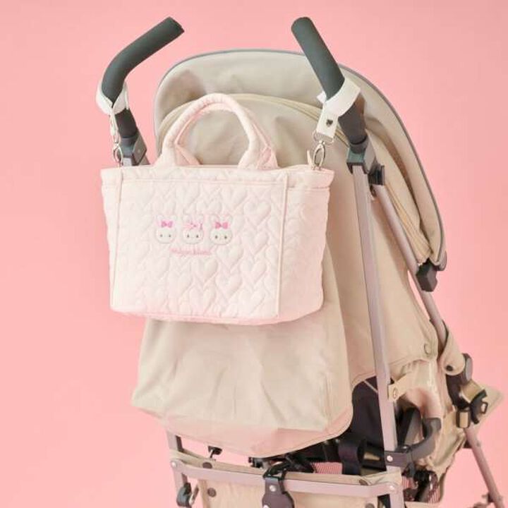 [Mezzo Piano Mama] Rabbit Appliqu&eacute; 2 Way Tote Bag,Light pink, medium image number 12