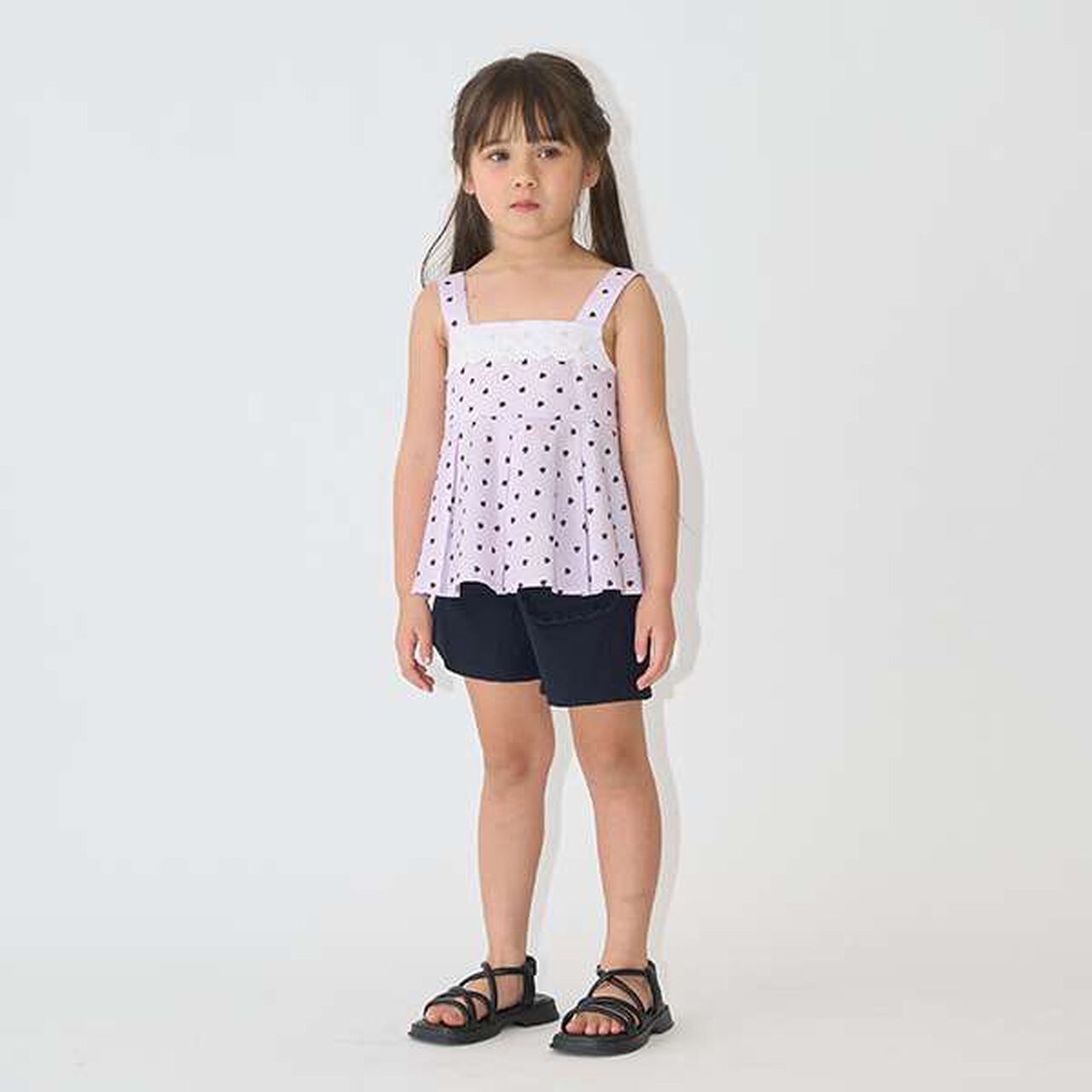 Pattern Assorted Peplum Camisole,Sax blue, large image number 9