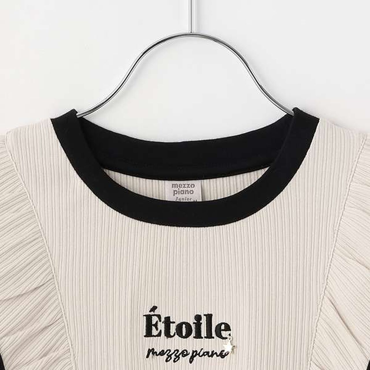 Etoile Frill Long-Sleeve T-Shirt,Ivory, large image number 2