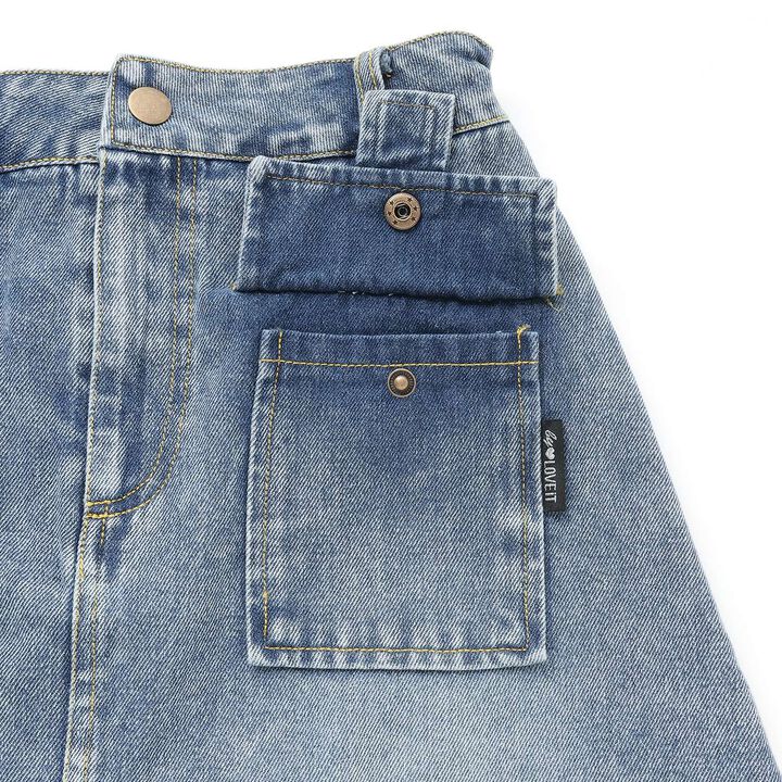 Denim Skirt with Shorts,Gray, medium image number 6