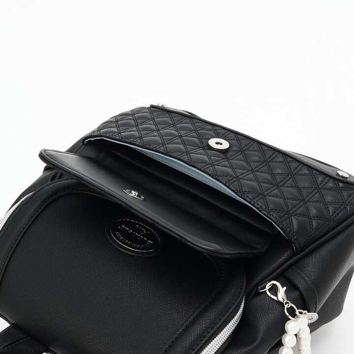 Quilted Design Bucket Backpack,Black, medium image number 6