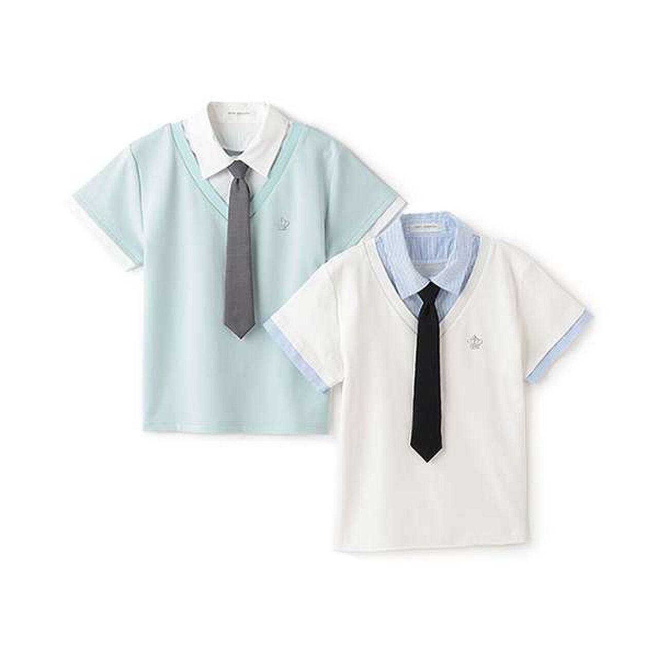 Layered Top with Tie,White, large image number 4