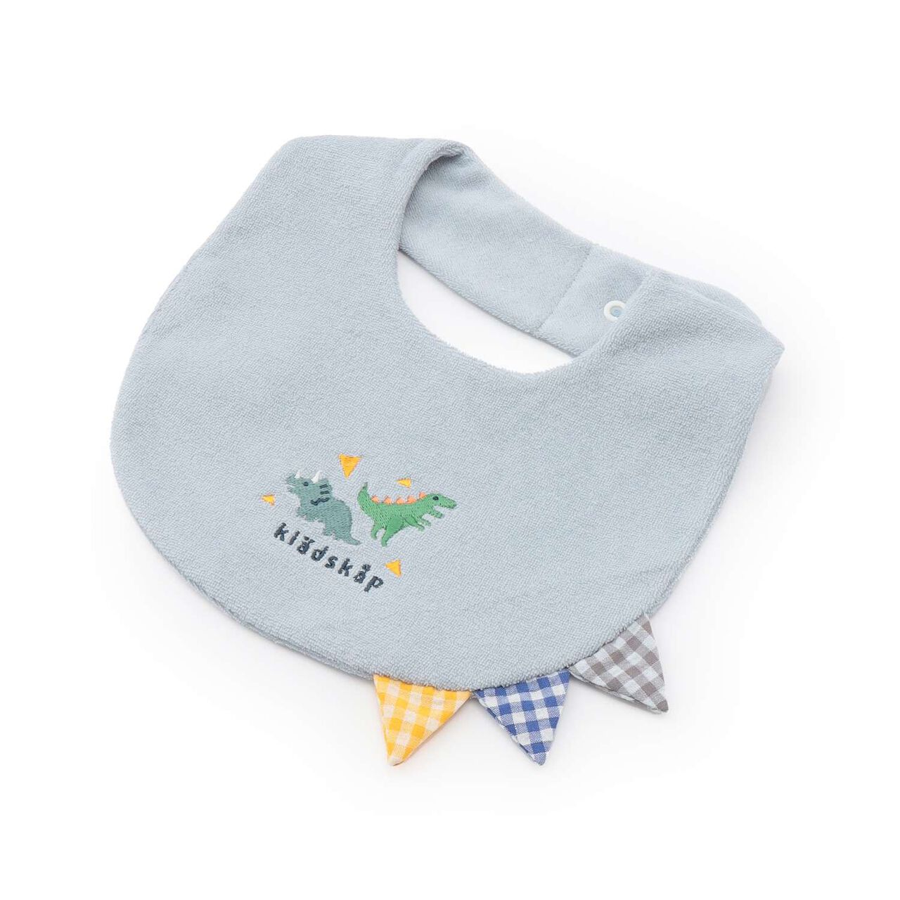 Dinosaur Embroidery Bib,Sax blue, large image number 0