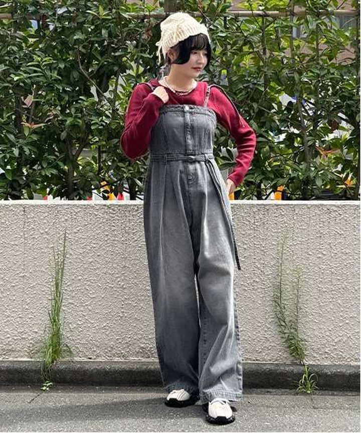 Denim Overall Jumpsuit,Gray, medium image number 8