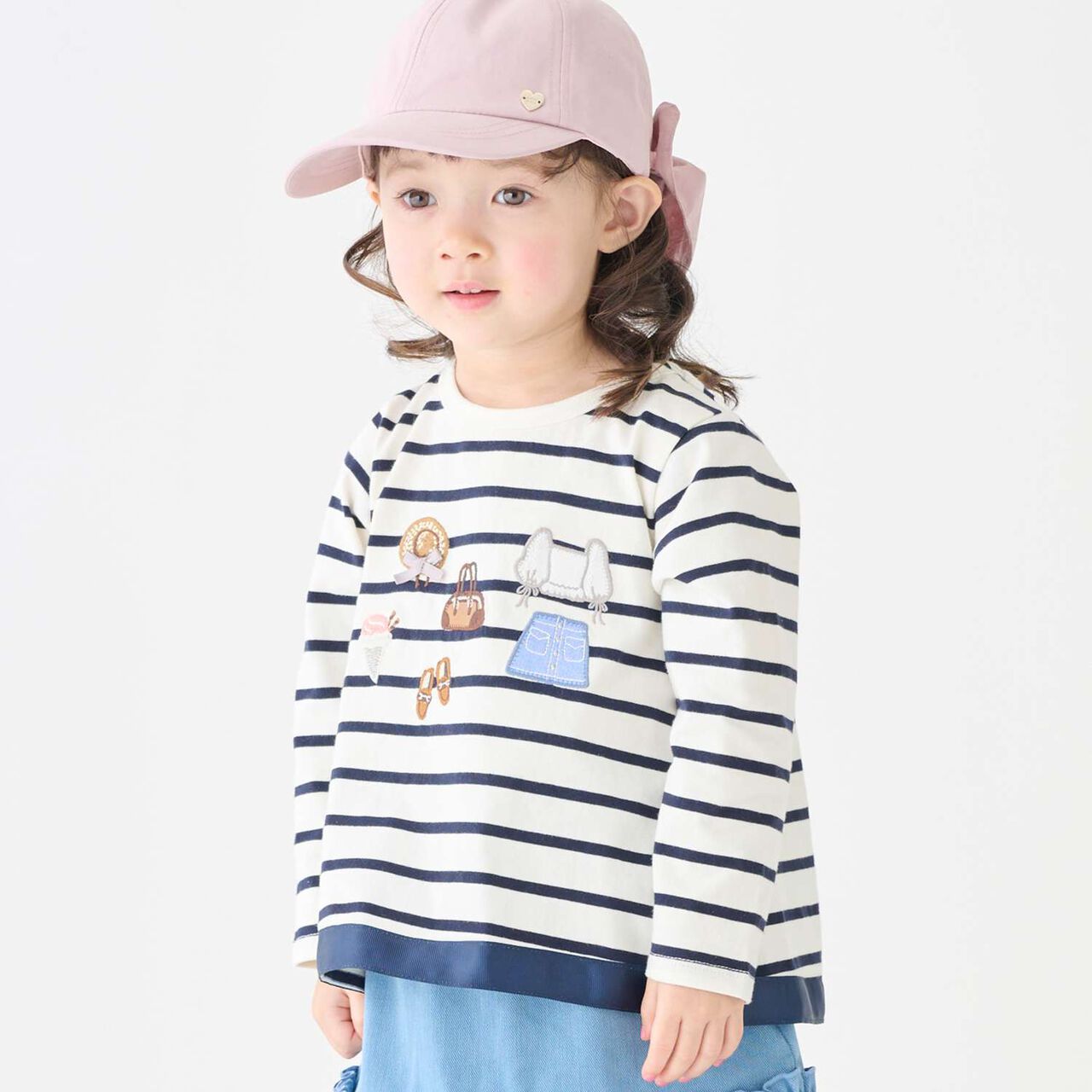 Clothing Motif Long-Sleeve T-Shirt,Navy, large image number 0