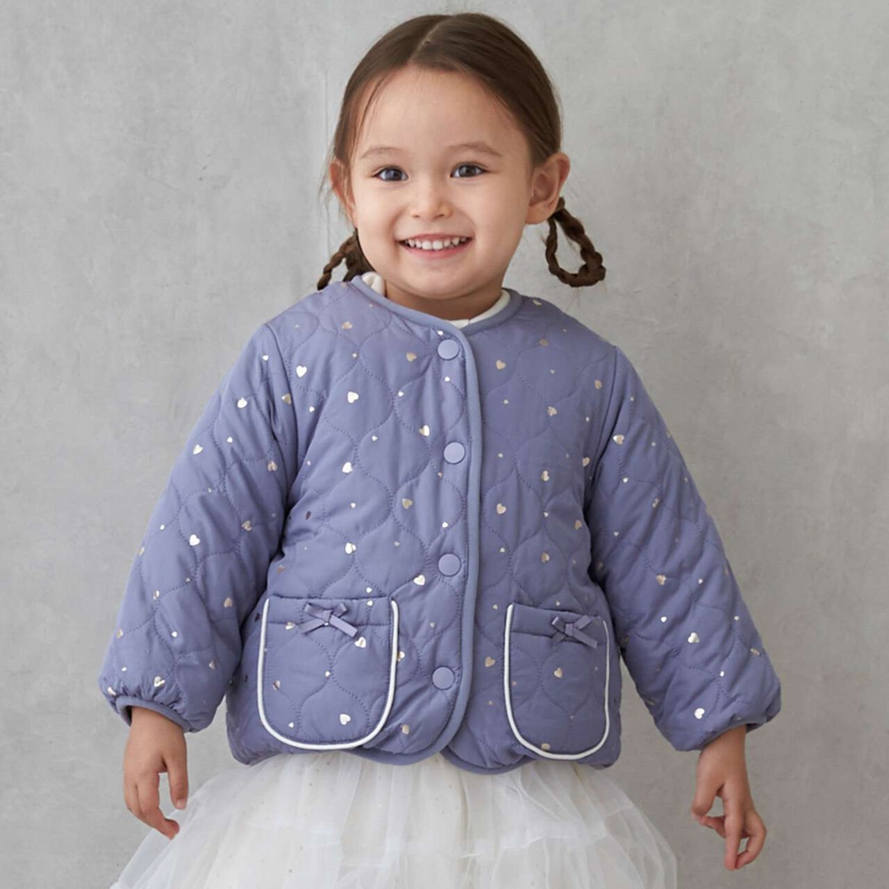 [Link] Foil Print Reversible Jacket,Blue gray, large image number 0