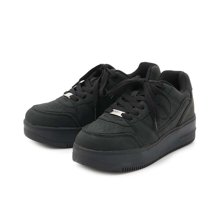 [LTXC] Lightweight Thick-Soled Court Sneakers,Black, medium image number 0