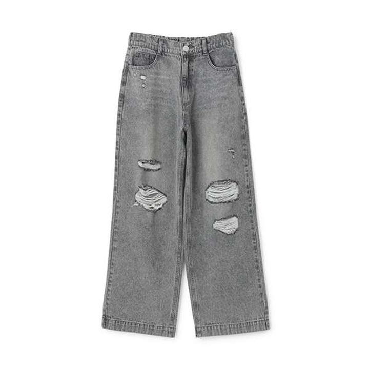 Distressed Wide Pants,Blue, medium image number 7