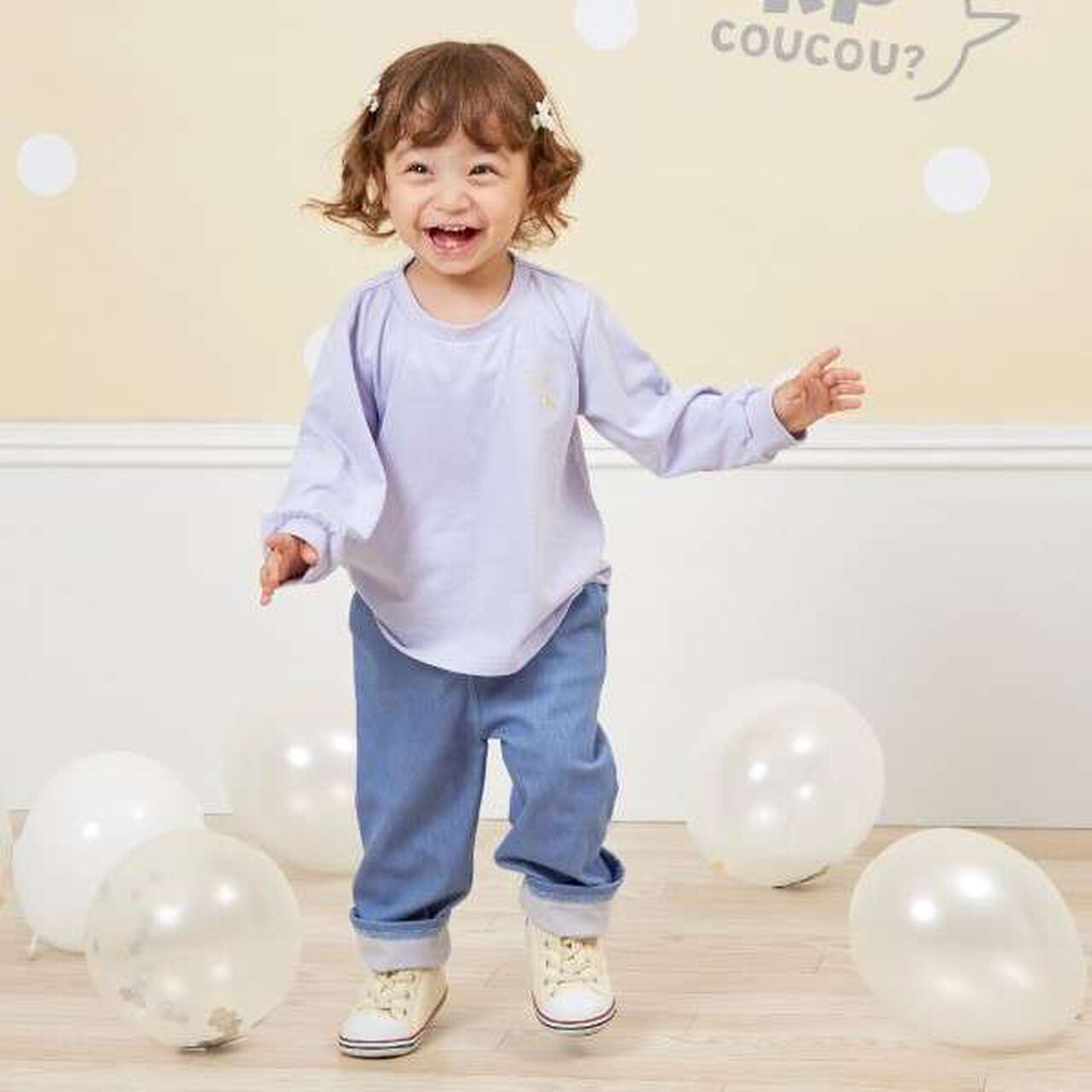 KP Coucou Single-Point Embroidery Long-Sleeve T-Shirt (80-140),Off white, large image number 2