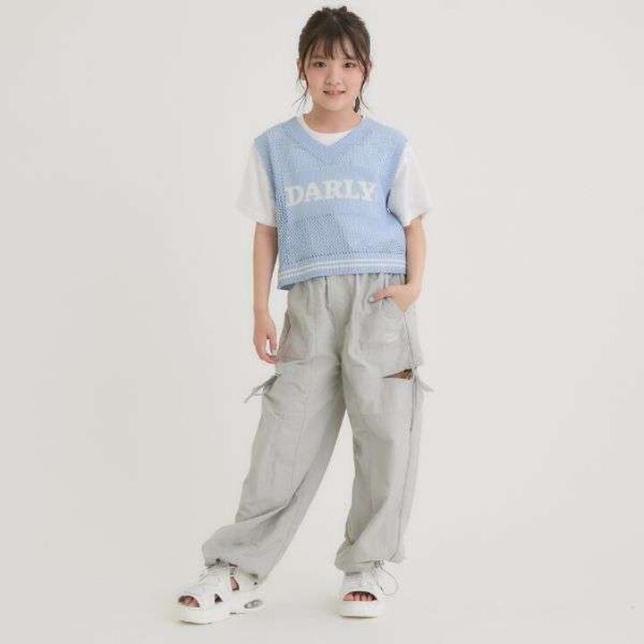 Slit Ribbon Shaka Pants,Black, medium image number 17