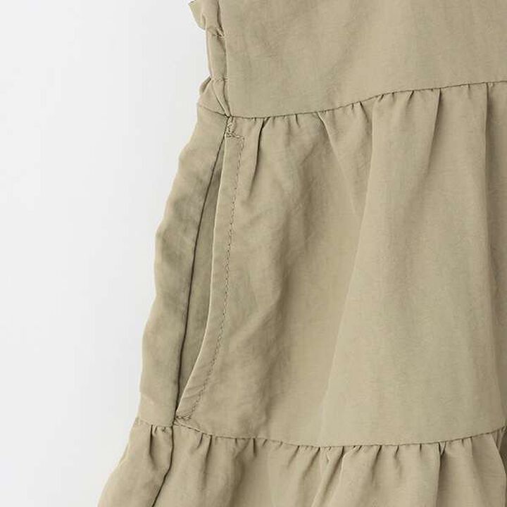 Tiered Long-Sleeve One-Piece Dress with Back Ribbon,Light khaki, medium image number 5