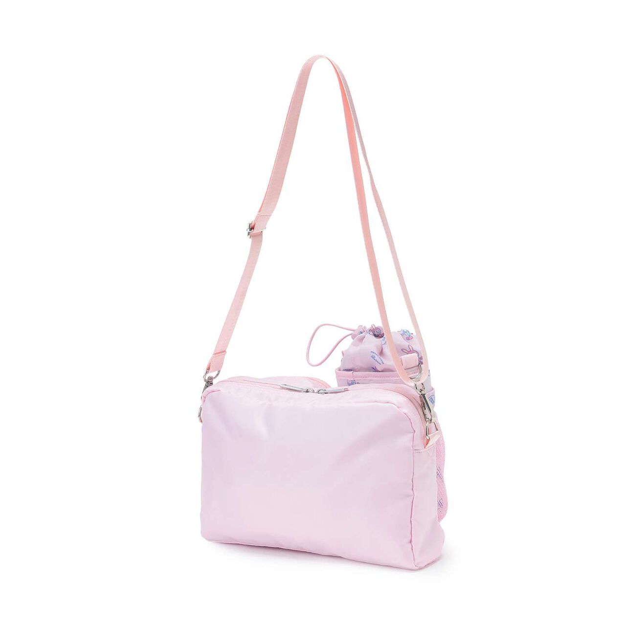 Berrie-chan Print Shoulder Bag with Bottle Holder,Pink, large image number 1