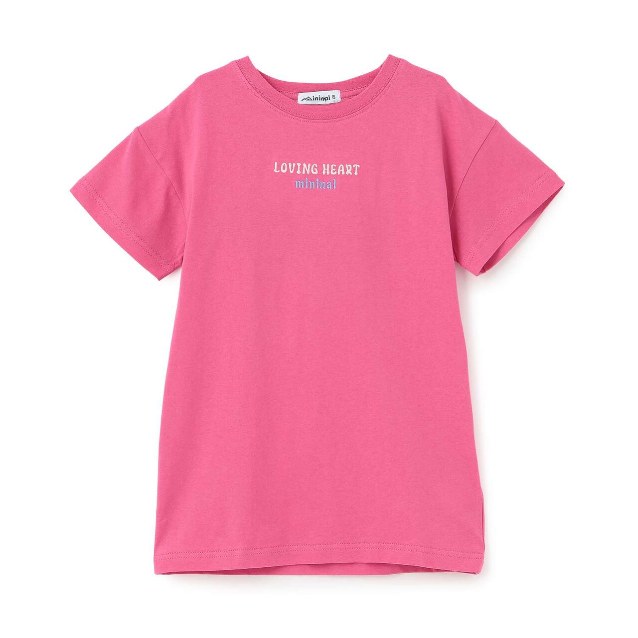 [100% Cotton] Affordable Back Heart Short-Sleeve T-Shirt One-Piece Dress,Cherry Pink, large image number 11