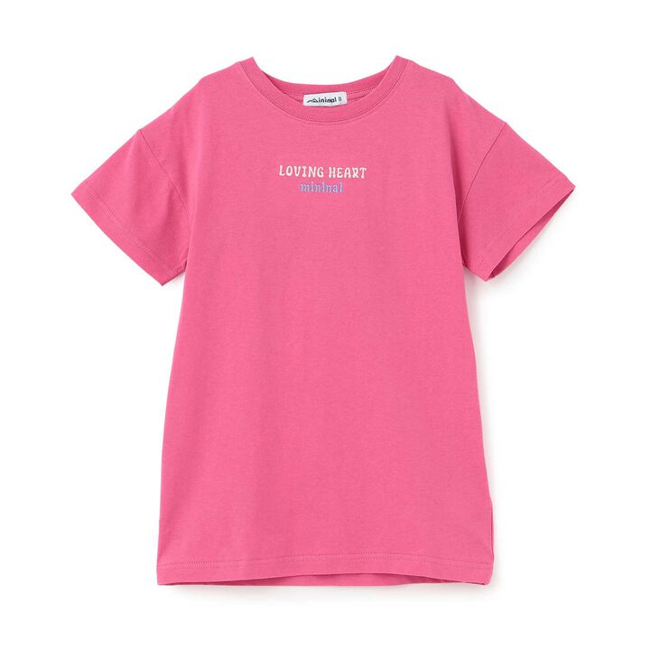 [100% Cotton] Affordable Back Heart Short-Sleeve T-Shirt One-Piece Dress,Cherry Pink, medium image number 11
