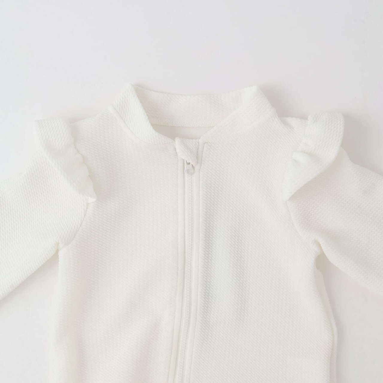 [SWIM] [UV Cut] Hem Frill Full Zip Rash Guard,Lavender, large image number 5