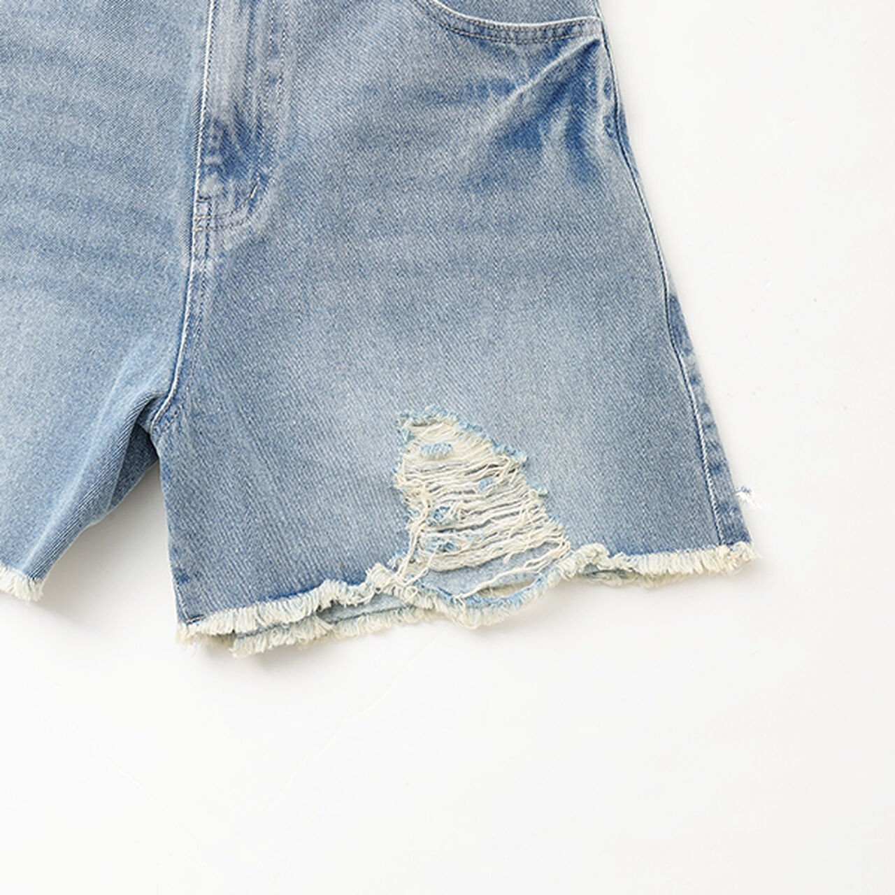 [My Melody & Kuromi] Distressed Shorts,Gray, large image number 28