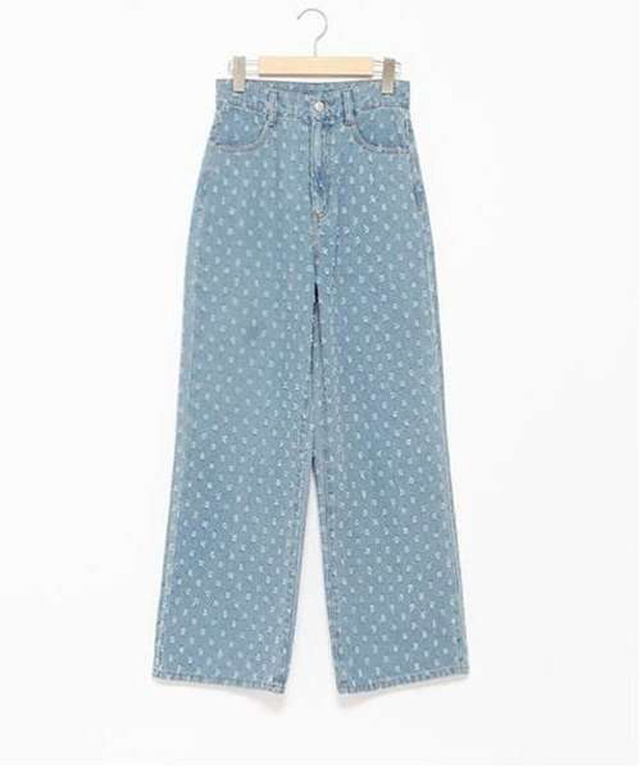 Eyelet Wide Pants,Light blue, large image number 7