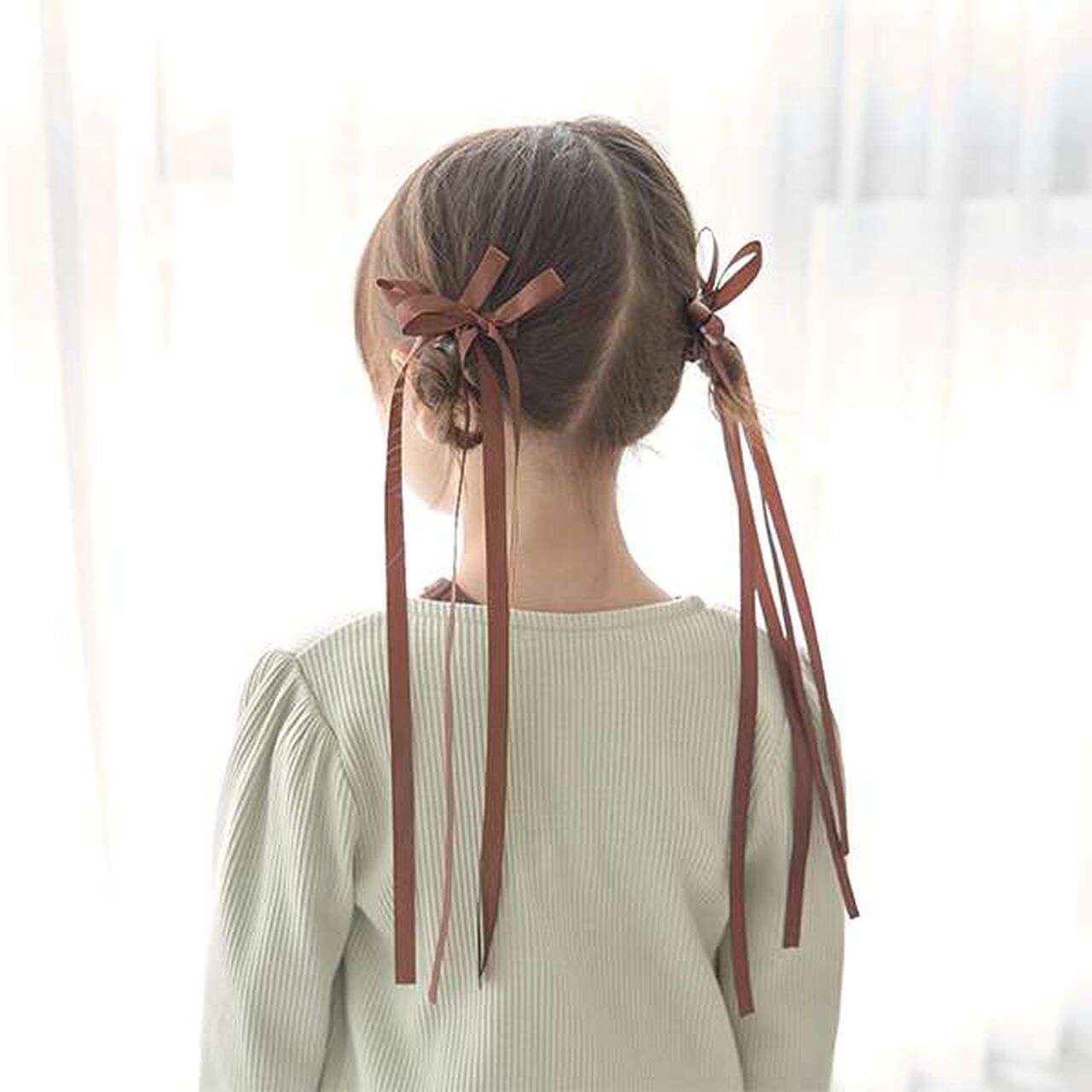 Long Ribbon Hair Clip 2-Piece Set,Red, large image number 19