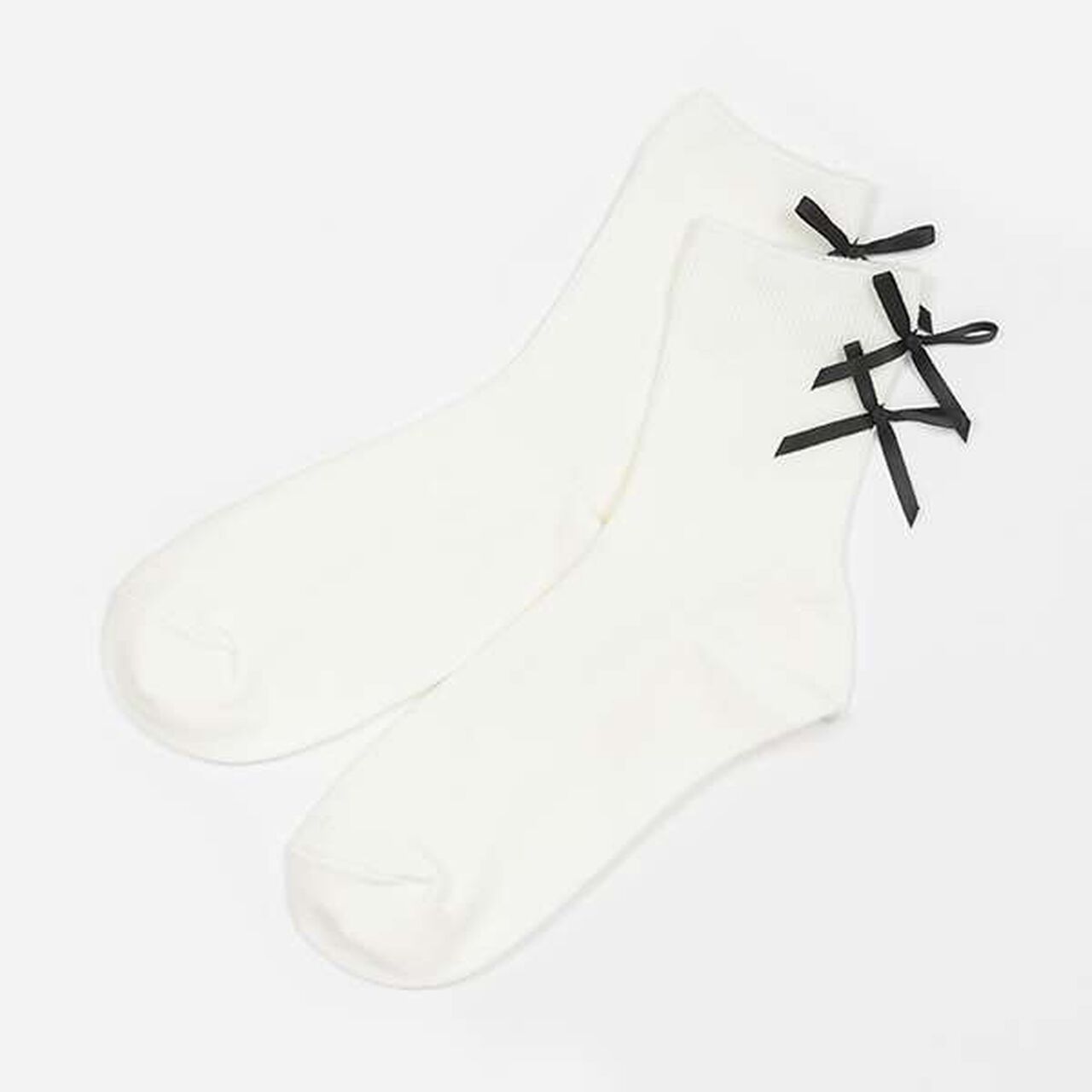 Back Ribbon Rib Socks,Gray, large image number 6