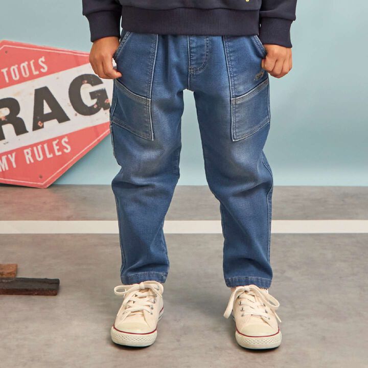 Stretch Denim Painter Pants,Blue, medium image number 0