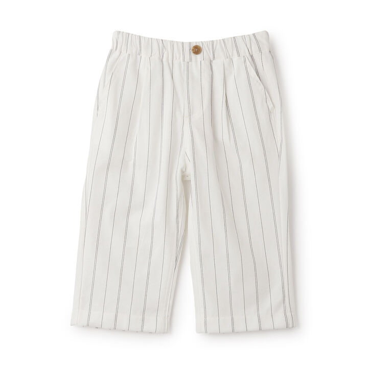 Stripe Waist Tuck Easy Pants,Pearl white, medium image number 5
