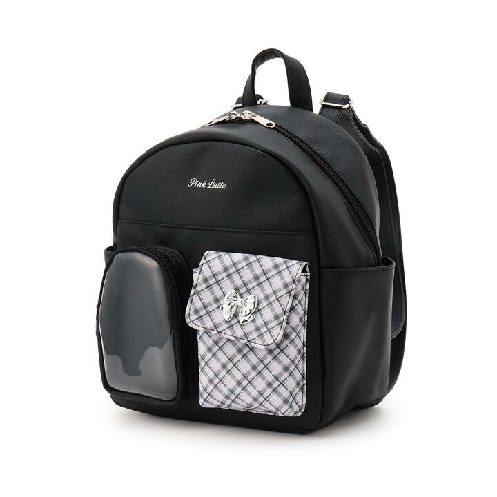 Double Pocket Checkered Backpack,Pink, medium image number 17
