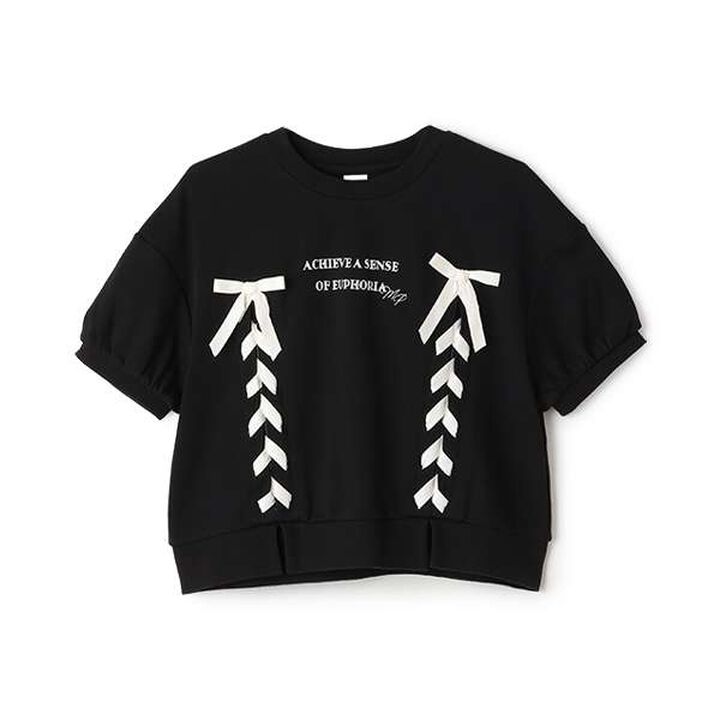 Puff Sleeve Lace-Up T-Shirt,Off white, medium image number 13