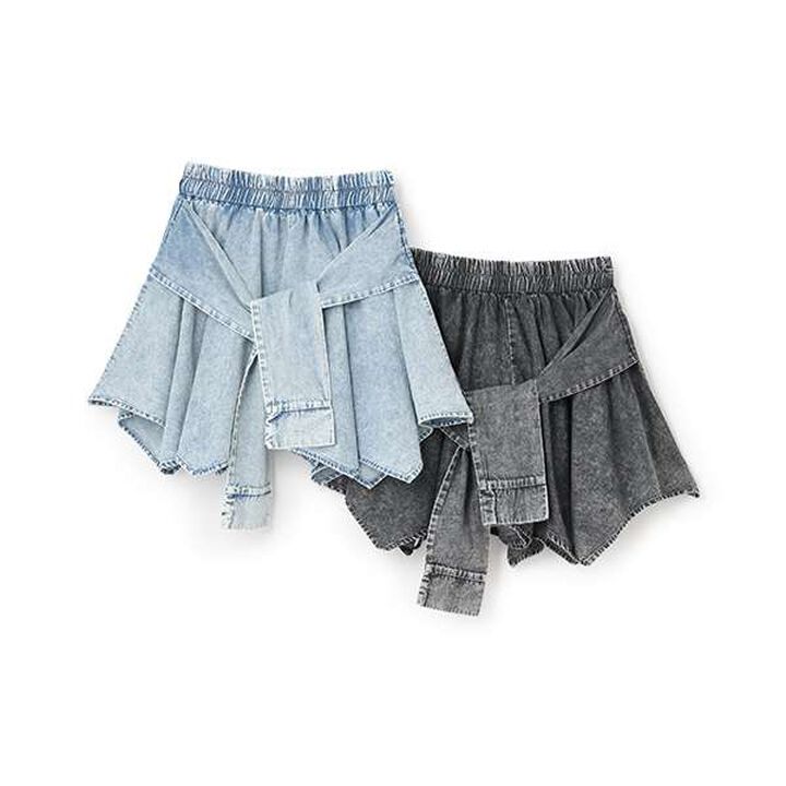 [LTXC] Waist Wrap Denim Culottes,Blue, medium image number 4