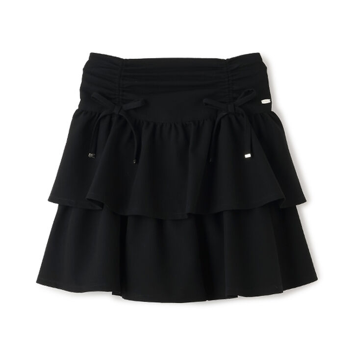 Drawstring Tiered Skirt with Shorts,Light blue, medium image number 24